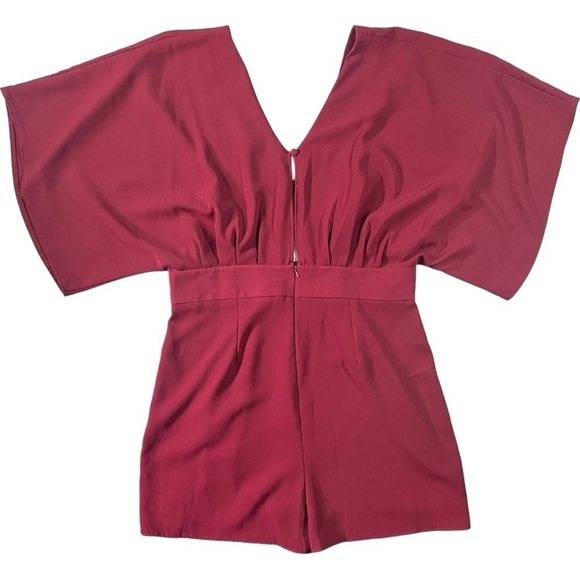 ASOS Bordeaux Kimono Sleeve Cutout Romper sz 12 - Picture 5 of 13